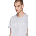 Balmain Grey Logo T-Shirt