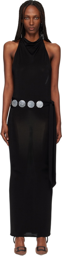 Photo: Conner Ives Black Jersey Halter Maxi Dress