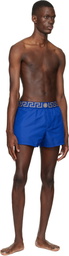 Versace Blue Greca Swim Shorts