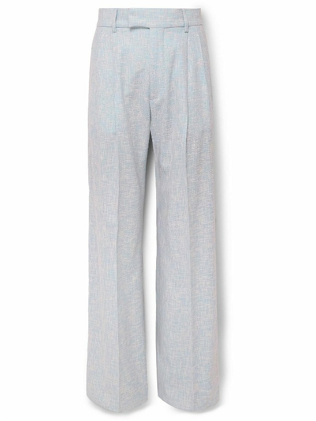 Photo: AMIRI - Wide-Leg Pleated Woven Suit Trousers - Blue