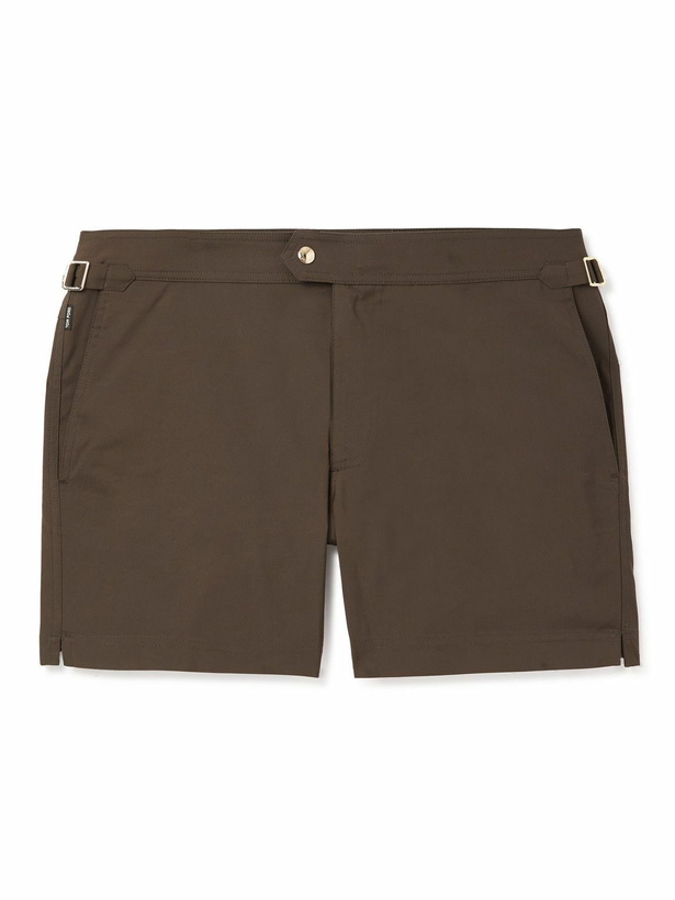 Photo: TOM FORD - Slim-Fit Short-Length Swim Shorts - Brown