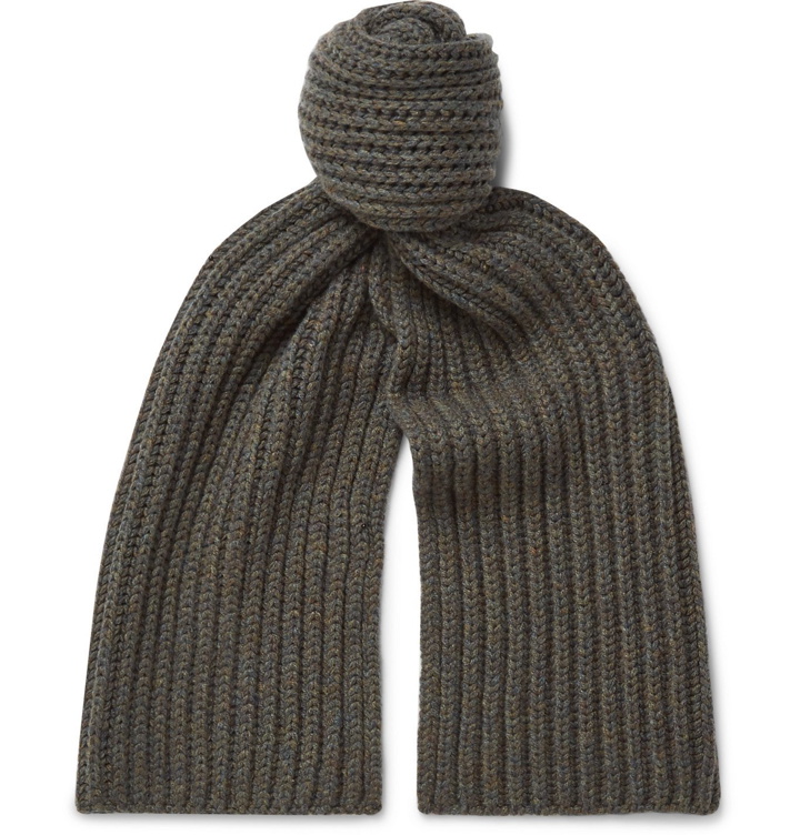 Photo: Loro Piana - Ribbed Cashmere Scarf - Green