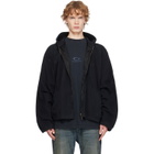 Balenciaga Black Hooded Zip-Up Jacket