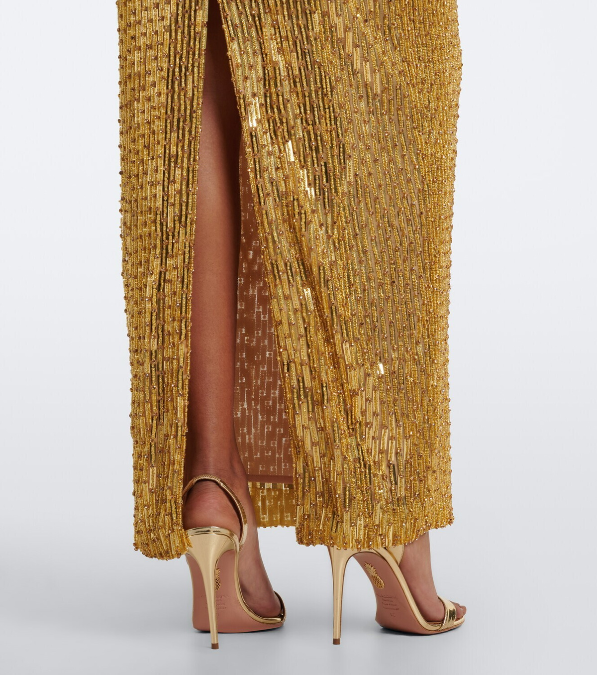 Rachel Gilbert Rosalie draped embellished bustier gown