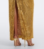 Rachel Gilbert Rosalie draped embellished bustier gown