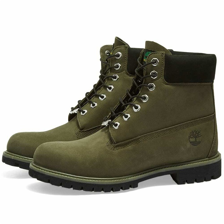 Photo: Timberland Men's 6" Premium Boot in Dark Green Nubuck