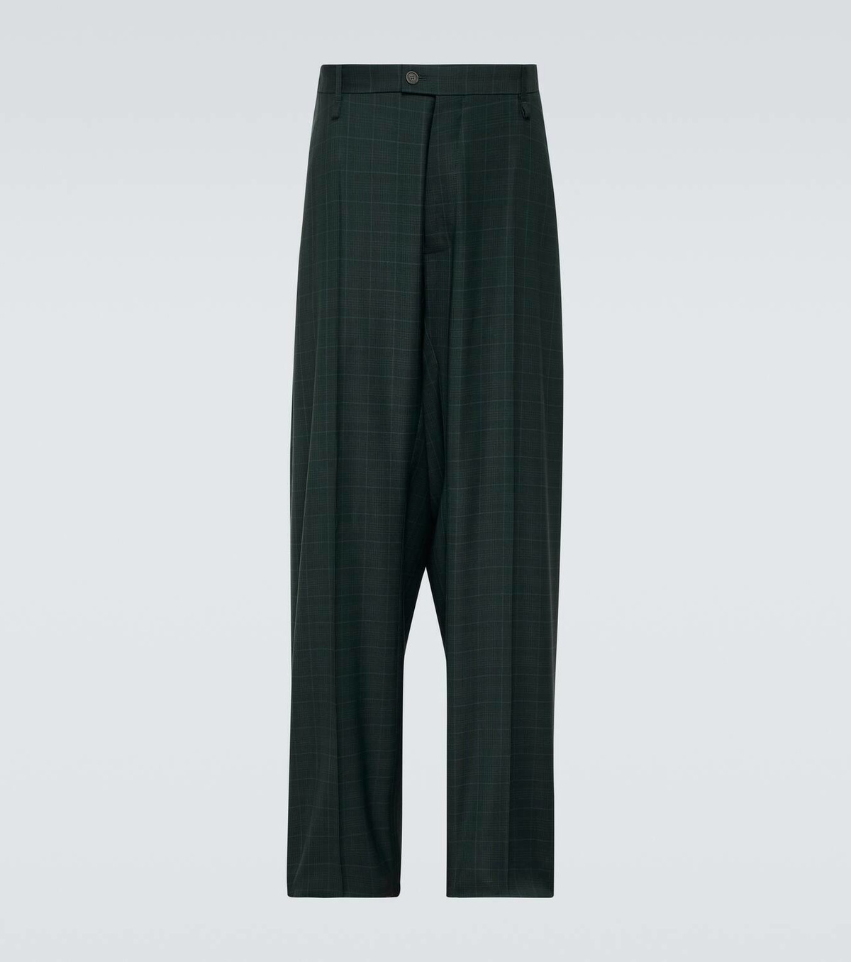 Balenciaga Skater checked wool wide-leg pants