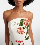 Leo Lin Floral-appliqué halterneck gown