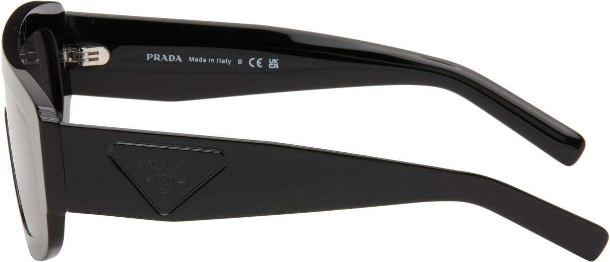 Prada Eyewear Black Shield Sunglasses