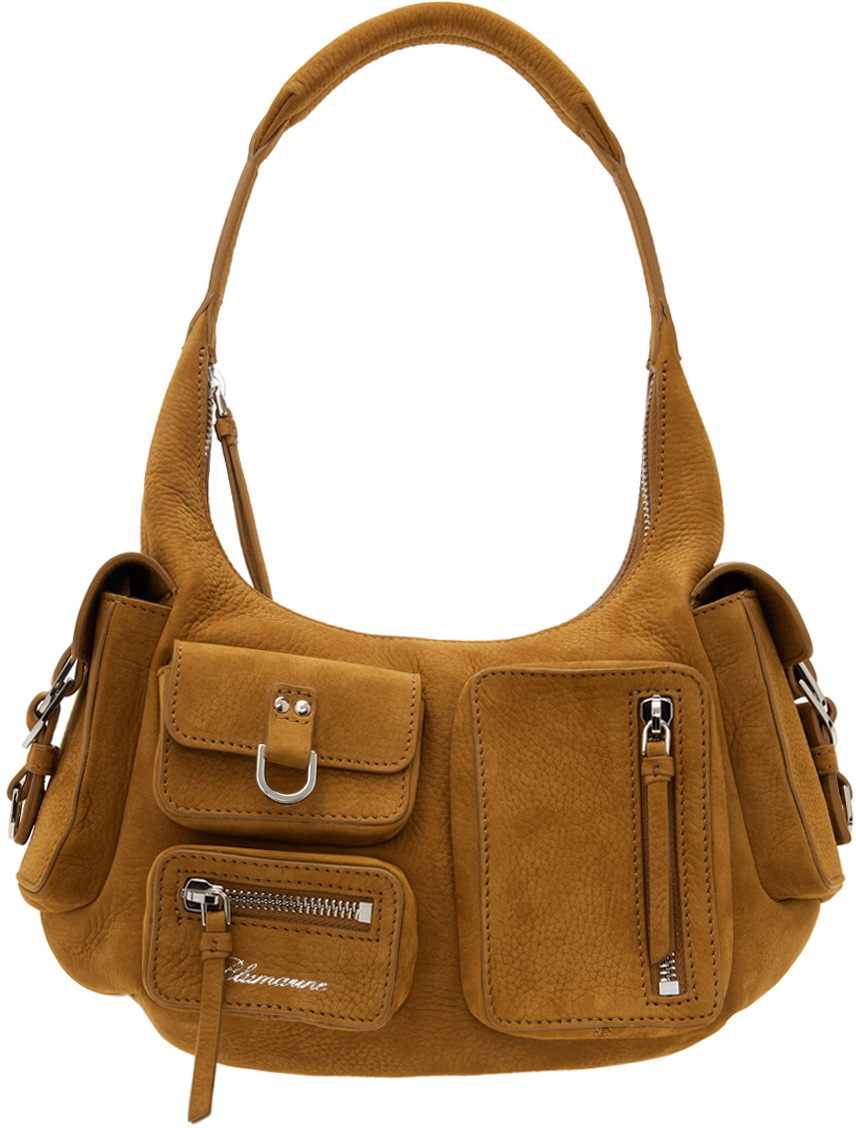 Blumarine Tan Regular-Sized Nubuck Leather Cargo Bag