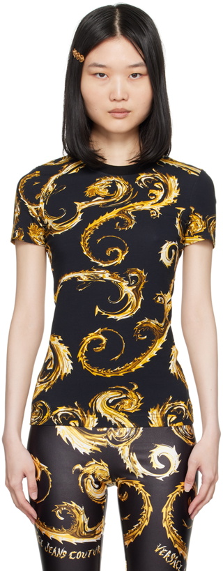 Photo: Versace Jeans Couture Black & Gold Chromo Couture T-Shirt