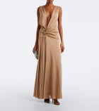 Christopher Esber Embellished gathered jersey lamé gown