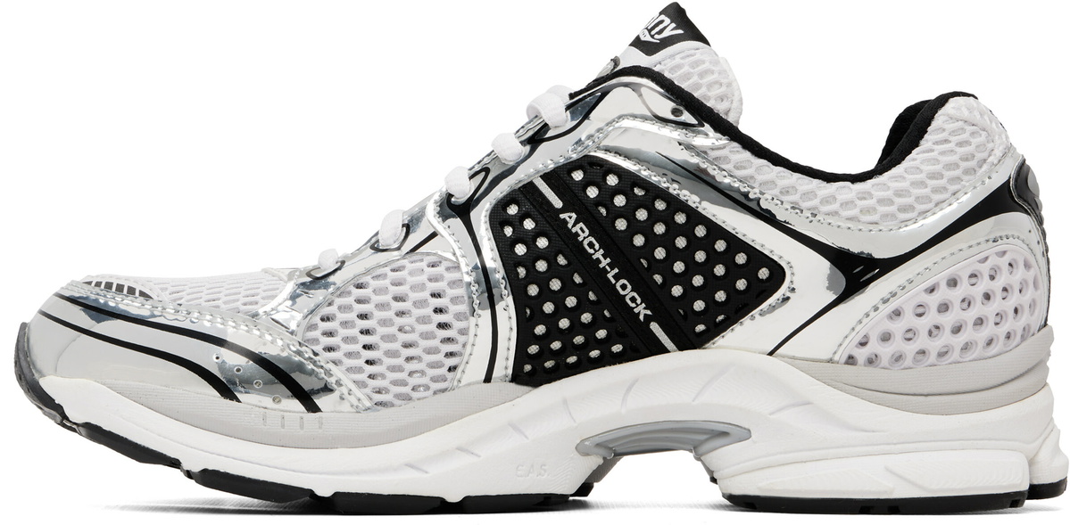Saucony White & Silver ProGrid Triumph 4 Sneakers