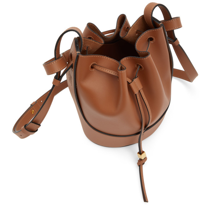 Loewe Small Balloon Bucket Bag Black Tan Calfskin