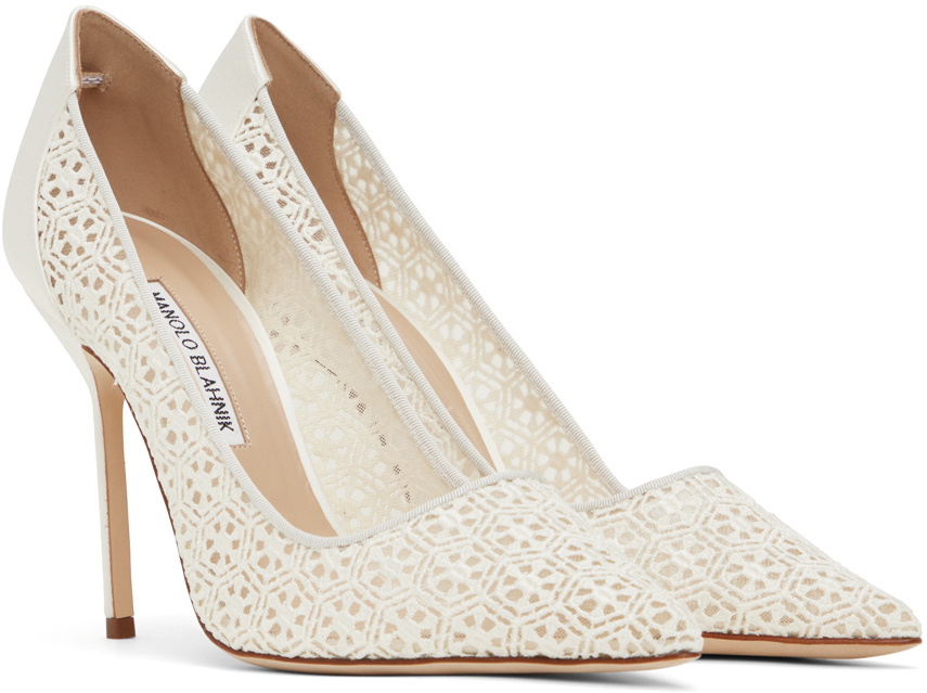 Manolo Blahnik White Tora Heels Manolo Blahnik