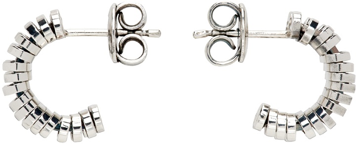 Photo: Bottega Veneta Silver Mini Staple Hoop Earrings