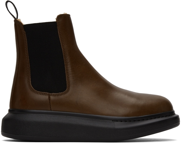 Photo: Alexander McQueen Brown Leather Chelsea Boots