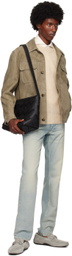 Lardini Taupe Paneled Leather Jacket