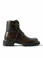 LOEWE - Sierra Logo-Debossed Leather Boots - Brown