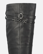 Pinko Knee High Nappa Leather Boots With Heel And Strap Limo Black