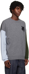 Maison Kitsuné Grey & Black Fox Head Sweater