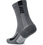 Nike Running - Two-Pack Multiplier Logo-Intarsia Dri-FIT Crew Socks - Black