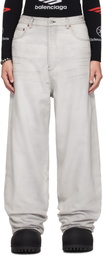 Balenciaga Gray Waterproof Denim Jeans