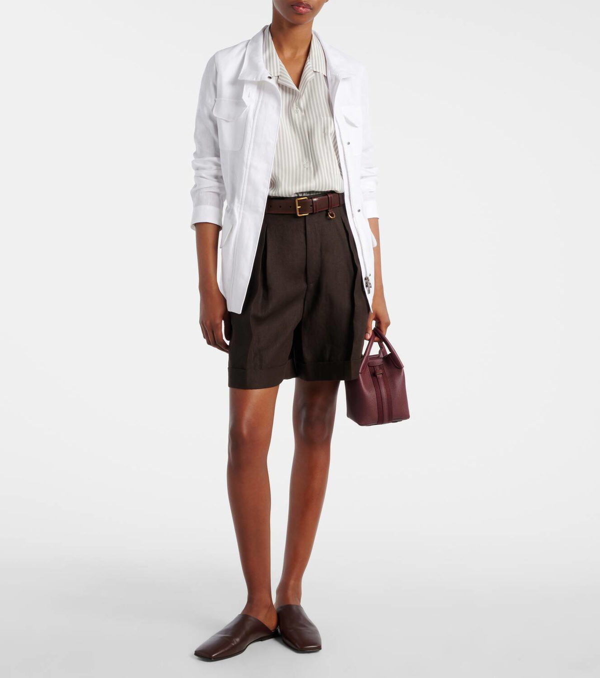 Loro Piana Combray linen Bermuda shorts