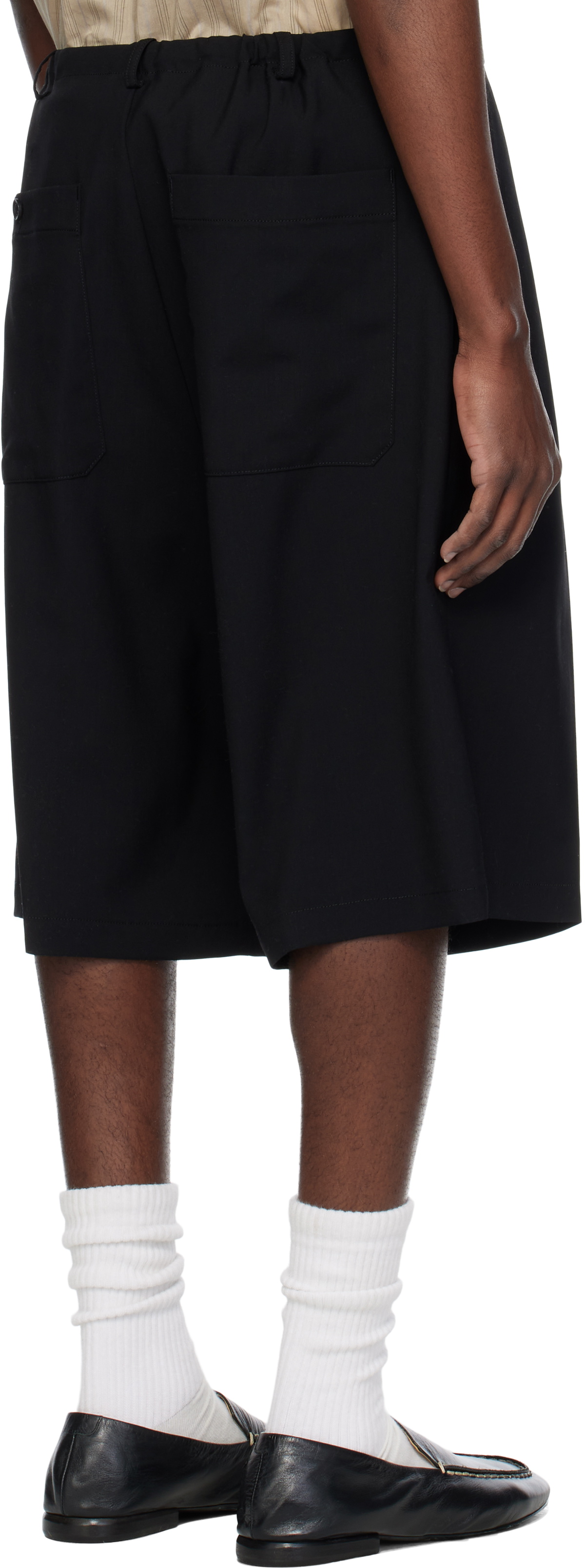 SOSHIOTSUKI Black Wool Judo Shorts