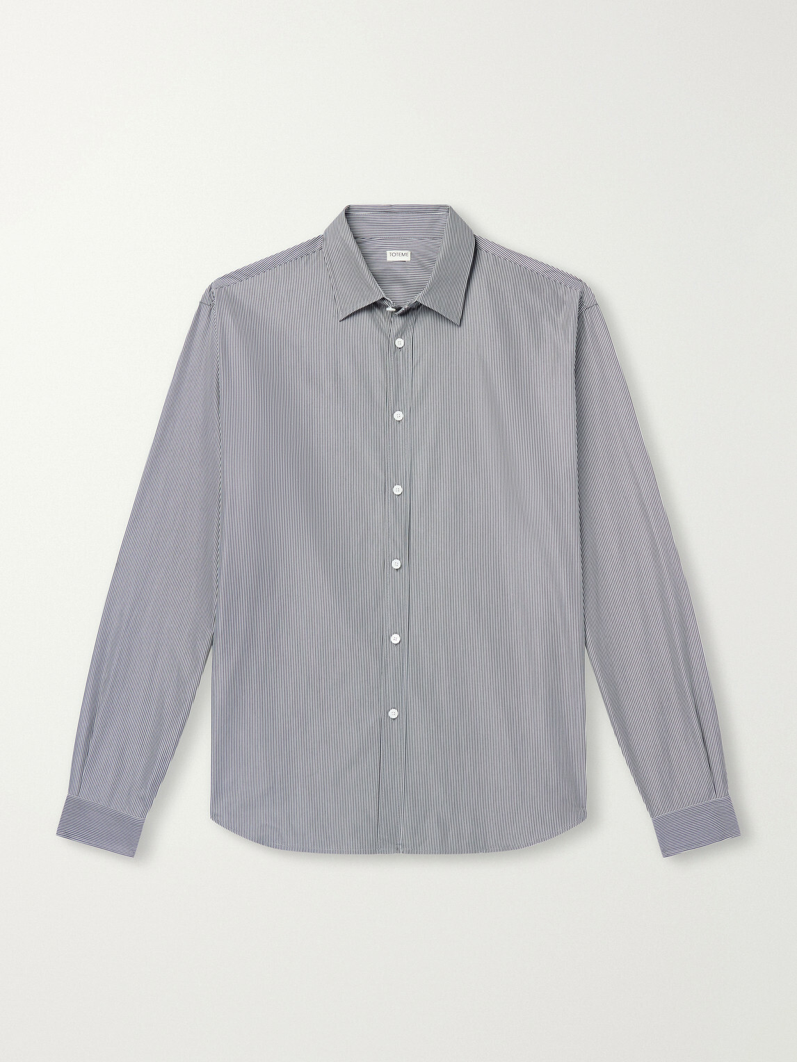 TOTEME - Striped Cotton-Poplin Shirt - Gray