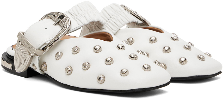 Toga Pulla White Studded Slippers