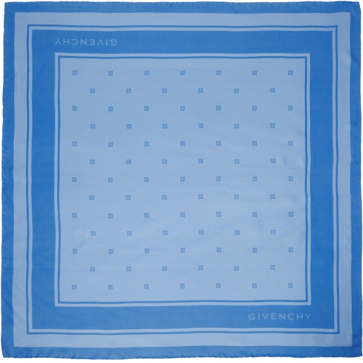 Photo: Givenchy Blue Plumetis Print Square Scarf