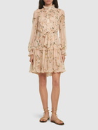 ZIMMERMANN - Natura Printed Ruffle Silk Mini Dress