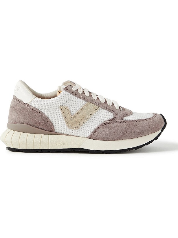 Photo: Visvim - Dunand Suede and Leather-Trimmed Mesh Sneakers - Gray
