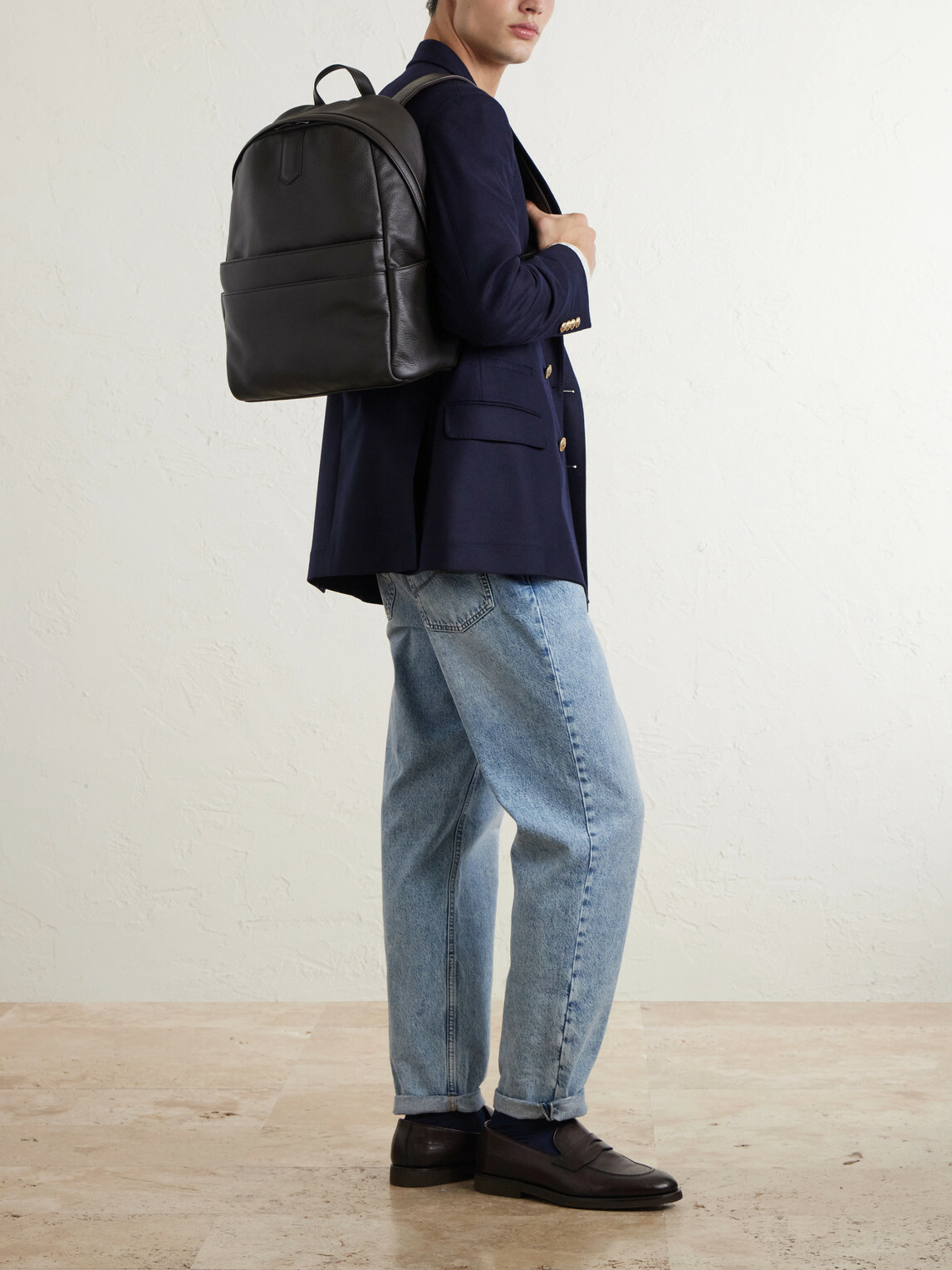 Canali - Full-Grain Leather Backpack