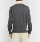 Brunello Cucinelli - Nylon-Trimmed Cotton-Blend Jersey Half-Zip Sweatshirt - Gray