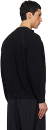LE17SEPTEMBRE Black Open Knit Zip-Up Cardigan