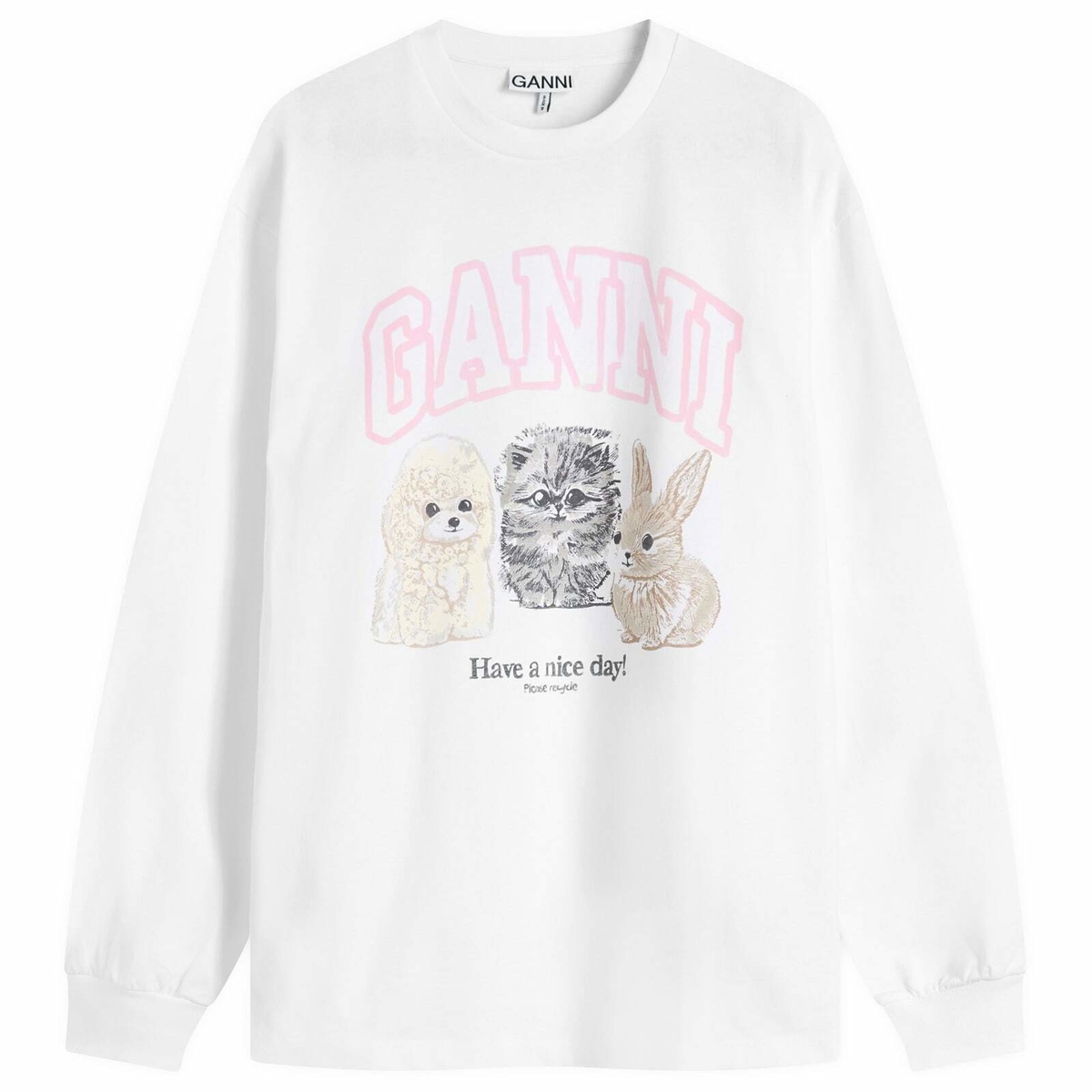 GANNI ガニー 25SS Re-cut Heavy Jersey Charm Long Sleeve ロングスリーブカットソー T4139 ホワイト S 楽天市場】GANNI ガニー 長袖 Tシャツ Re-cut Heavy Jersey Charm Long