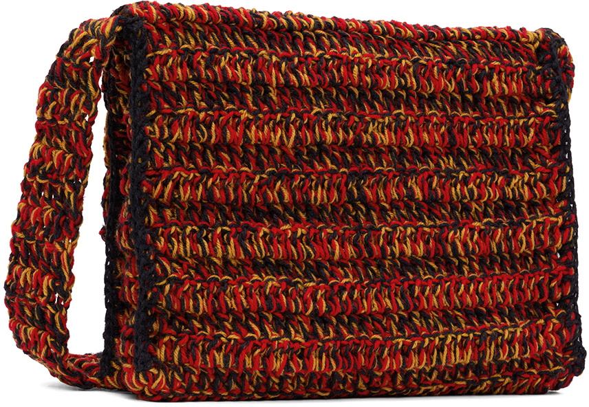 Nicholas Daley Red & Yellow Crochet Messenger Bag Nicholas Daley