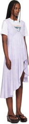 Collina Strada Purple Lilac Floral Scribble Tulip Midi Dress