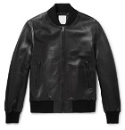 Sandro - Leather Bomber Jacket - Men - Black