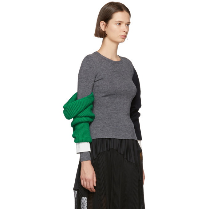 Enfold Grey Lara Arm Layered Sweater Enfold