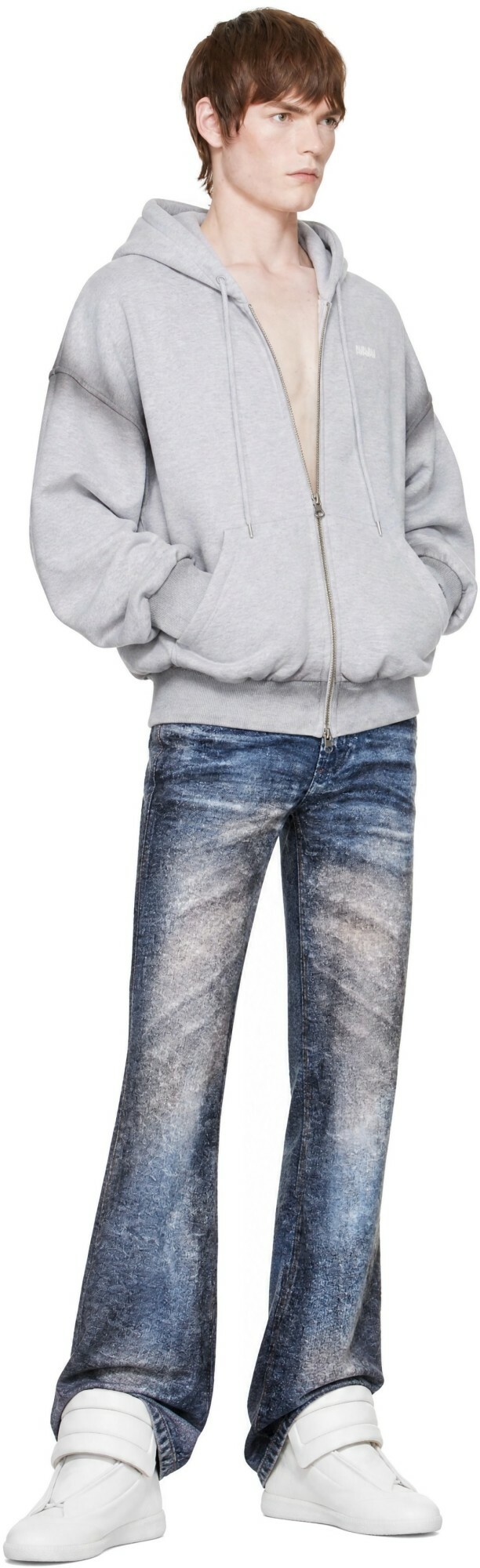AVAVAV Gray 'Avavav' Logo Zip Hoodie