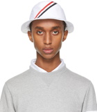 Thom Browne White Diagonal Stripe Bucket Hat