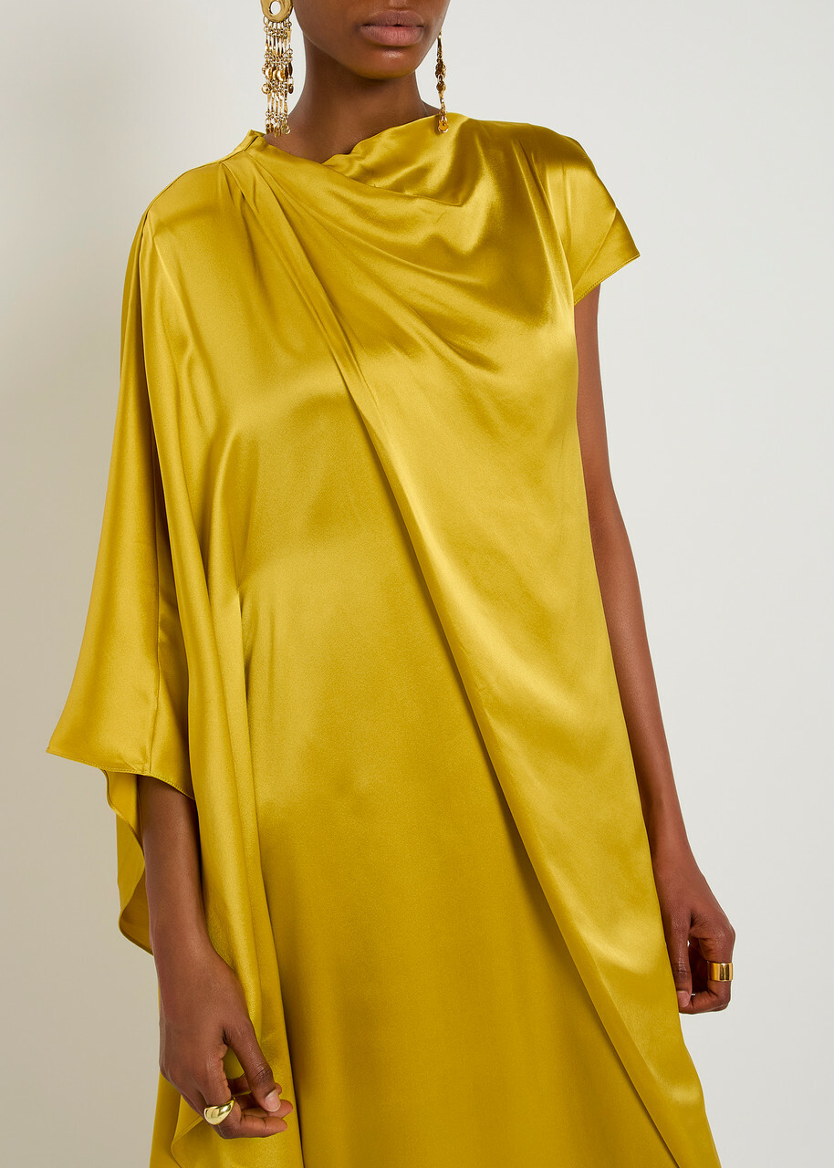 Roksanda Hiba Draped Silk Maxi Dress Yellow Roksanda Roksanda Hiba Draped Silk Maxi Dress Yellow Roksanda