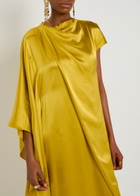 Roksanda Hiba Draped Silk Maxi Dress Yellow