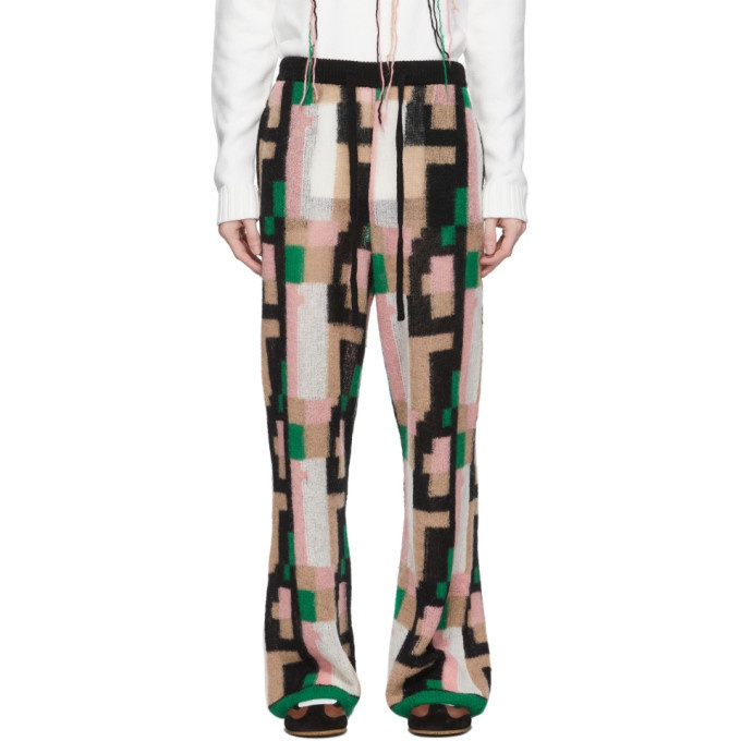 Photo: Loewe Pink and Black Mohair Graphic Trousers