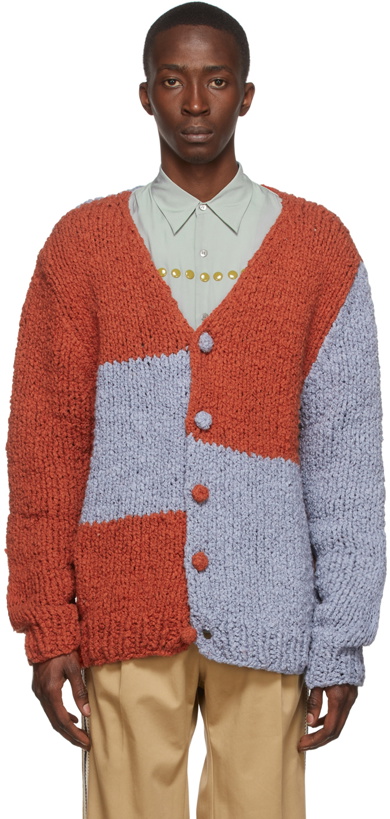 Photo: The Elder Statesman Orange & Blue Cotton Cardigan