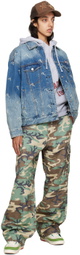 Evisu Indigo Allover Seagull Denim Jacket
