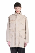 Helmut Lang Parka In Beige Cotton